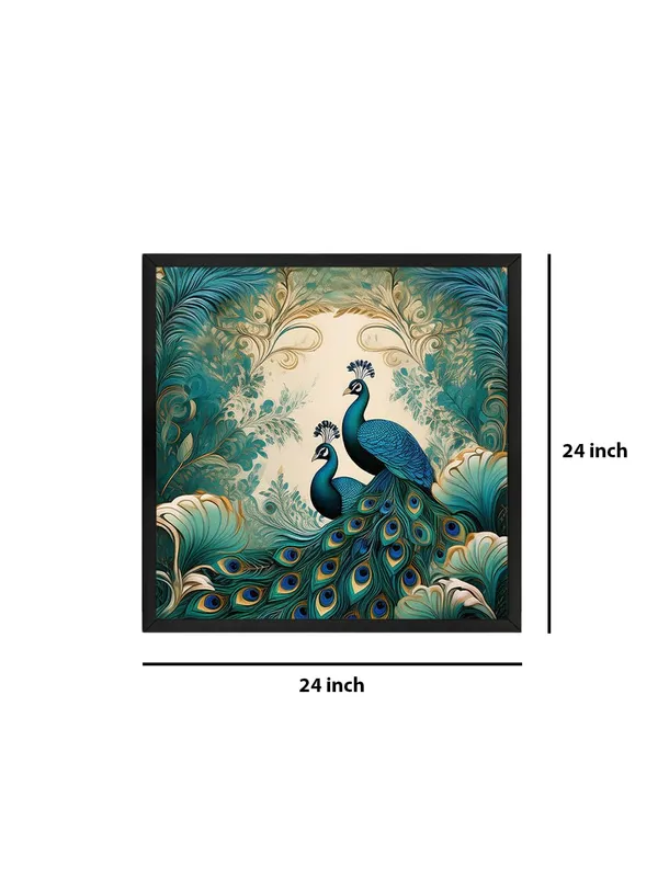 Box_Fiber_Frame_Ornamental_Majesty:_Peacocks_in_Flourishing_Foliage,_a_Vibrant_Nature-Inspired_Canvas_Painting_for_Elegant_Spaces_(BLF24X240298)