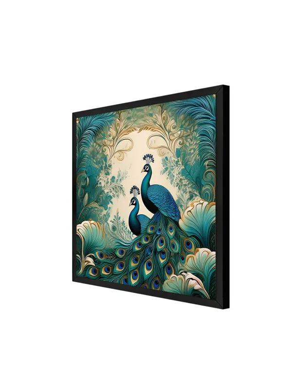 Box_Fiber_Frame_Ornamental_Majesty:_Peacocks_in_Flourishing_Foliage,_a_Vibrant_Nature-Inspired_Canvas_Painting_for_Elegant_Spaces_(BLF24X240298)