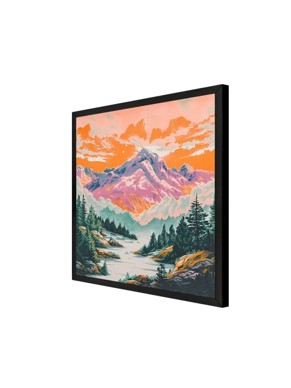 Box_Fiber_Frame_Vibrant_Mountain_Landscape_Canvas-Wrapped_Painting_24X24_-_Sunset_Hues_and_Alpine_Scenery_(BLF24X240373)