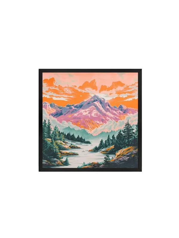 Box_Fiber_Frame_Vibrant_Mountain_Landscape_Canvas-Wrapped_Painting_24X24_-_Sunset_Hues_and_Alpine_Scenery_(BLF24X240373)