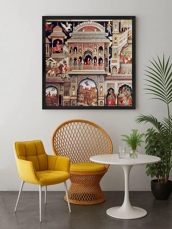 Box_Fiber_Frame_Traditional_Indian_Palace_Art_Print_-_Vibrant_Scene_with_Ornate_Architecture,_Intricate_Murals,_and_Cultural_Figures_(BLF24X240165)