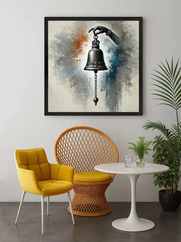 Box_Fiber_Frame_Sacred_Bell_Held_by_a_Divine_Hand_-_Canvas_Painting_|_Hindu_Temple_Art,_Spiritual_Wall_Decor,_Religious_Symbolism_Painting_(BLF24X240242)