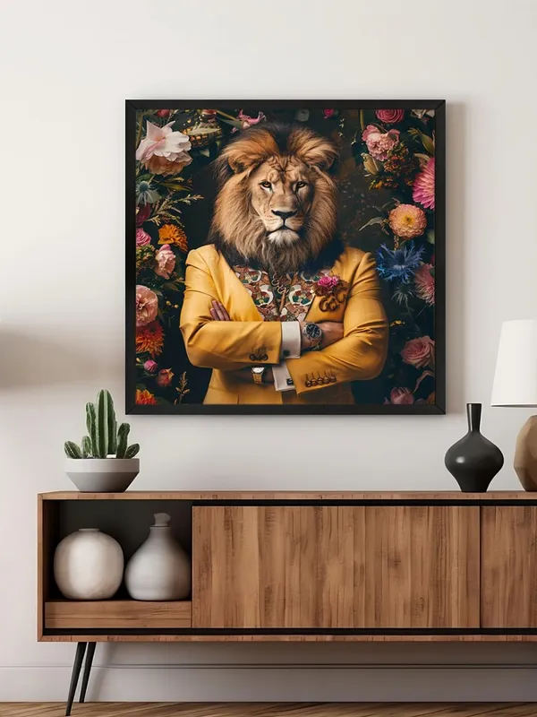 Box_Fiber_Frame_Golden_Lion_Portrait_Canvas-Wrapped_Painting_36X36_-_Modern_Art_for_Stylish_Interiors_(BLF36X360329)