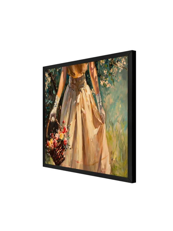 Box_Fiber_Frame_Vintage_Elegance_Lady_with_Basket_Canvas-Wrapped_Painting_-_24X24_|_Romantic_and_Timeless_Decor_(BLF24X240431)