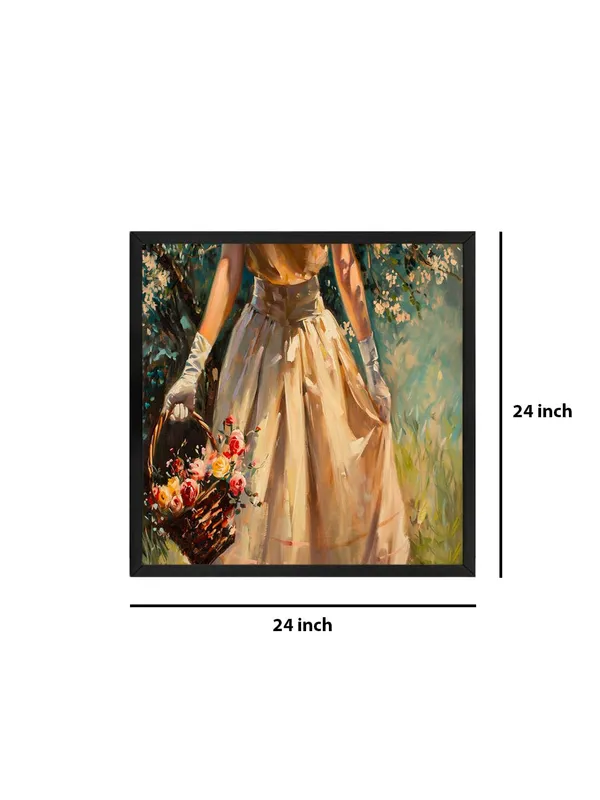 Box_Fiber_Frame_Vintage_Elegance_Lady_with_Basket_Canvas-Wrapped_Painting_-_24X24_|_Romantic_and_Timeless_Decor_(BLF24X240431)