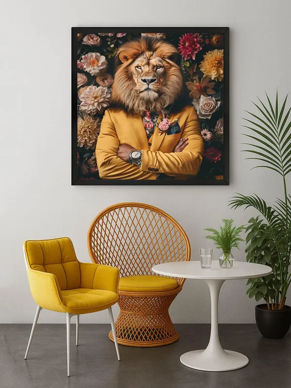 Box_Fiber_Frame_Majestic_Lion_in_Floral_Suit_Canvas-Wrapped_Painting_36X36_-_Vibrant_Art_for_Home_Decor_(BLF36X360328)