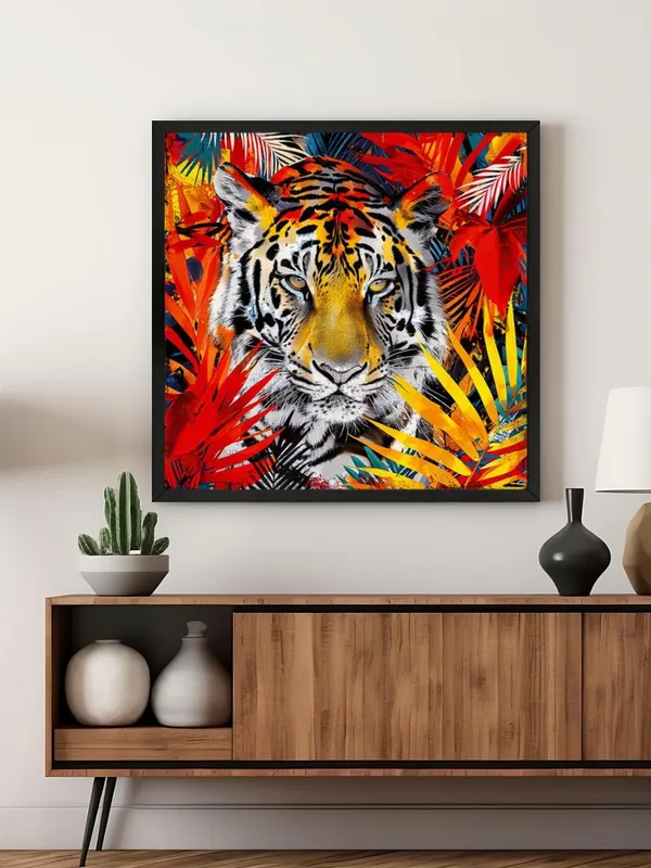 Box_Fiber_Frame_Jungle_Tiger_Canvas-Wrapped_Painting_36X36_-_Vibrant_Wildlife_Portrait_(BLF36X360357)