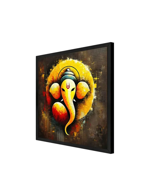 Box_Fiber_Frame_Lord_Ganesha's_Celestial_Harmony:_A_Vision_of_Divine_Power_and_Spiritual_Enlightenment_-_Canvas_Painting_(BLF24X240232)