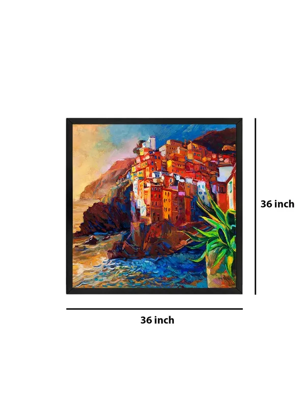 Box_Fiber_Frame_Seaside_Village_Canvas-Wrapped_Painting_36X36_-_Coastal_Landscape_Art_(BLF36X360462)