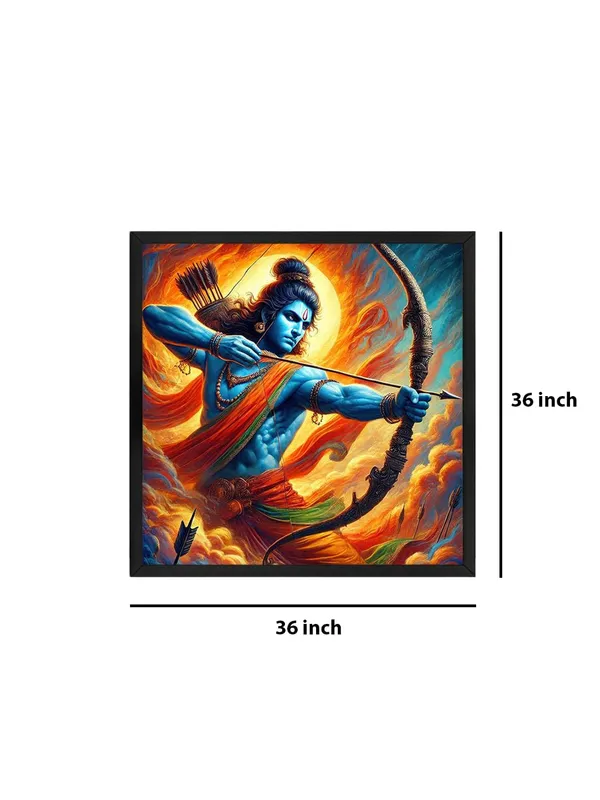 Box_Fiber_Frame_Lord_Rama_Warrior_Canvas_Painting_:_Dynamic_Artwork_of_Ramayana�s_Hero_with_Bow_and_Arrow_for_Spiritual_and_Inspirational_Wall_D�cor_(BLF36X360286)