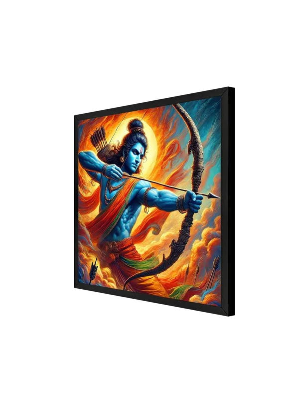Box_Fiber_Frame_Lord_Rama_Warrior_Canvas_Painting_:_Dynamic_Artwork_of_Ramayana�s_Hero_with_Bow_and_Arrow_for_Spiritual_and_Inspirational_Wall_D�cor_(BLF36X360286)