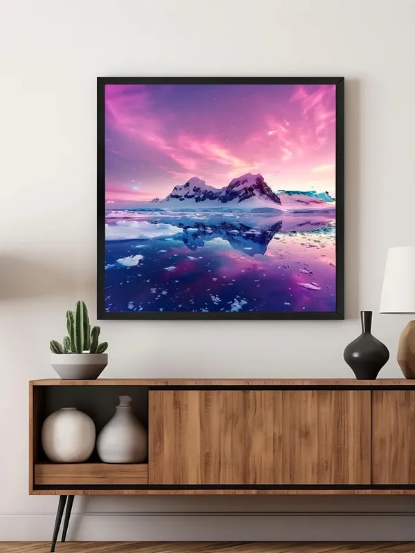 Box_Fiber_Frame_Enchanting_Twilight_Canvas-Wrapped_Painting_36X36_-_Aurora_Sky_Reflection_Art_(BLF36X360338)