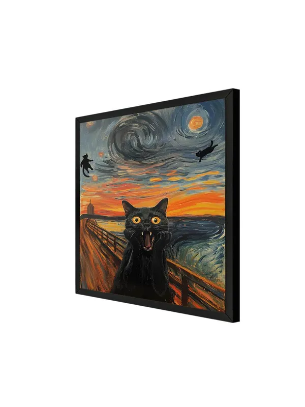 Box_Fiber_Frame_Scream_Cat_Canvas-Wrapped_Painting,_36X36_-_Playful_and_Whimsical_Art_for_Cat_Lovers_(BLF36X360413)