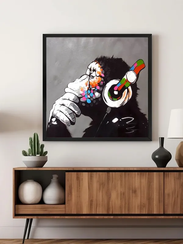 Box_Fiber_Frame_Quirky_Monkey_with_Headphones_Canvas-Wrapped_Painting_Fun_Art_for_Modern_Interiors_(BLF24X240308)