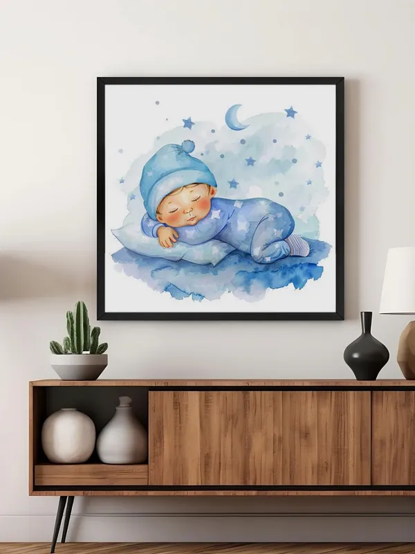Box_Fiber_Frame_Canvas-Wrapped_Adorable_Baby_Sleeping_Painting_36X36_-_Cute_Wall_Art_for_Nursery_(BLF36X360490)