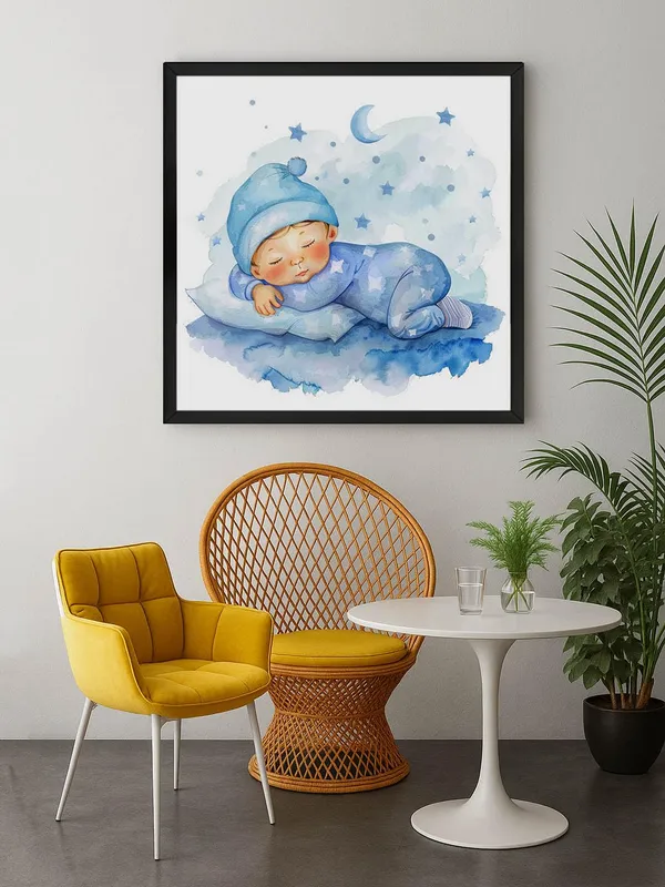 Box_Fiber_Frame_Canvas-Wrapped_Adorable_Baby_Sleeping_Painting_36X36_-_Cute_Wall_Art_for_Nursery_(BLF36X360490)