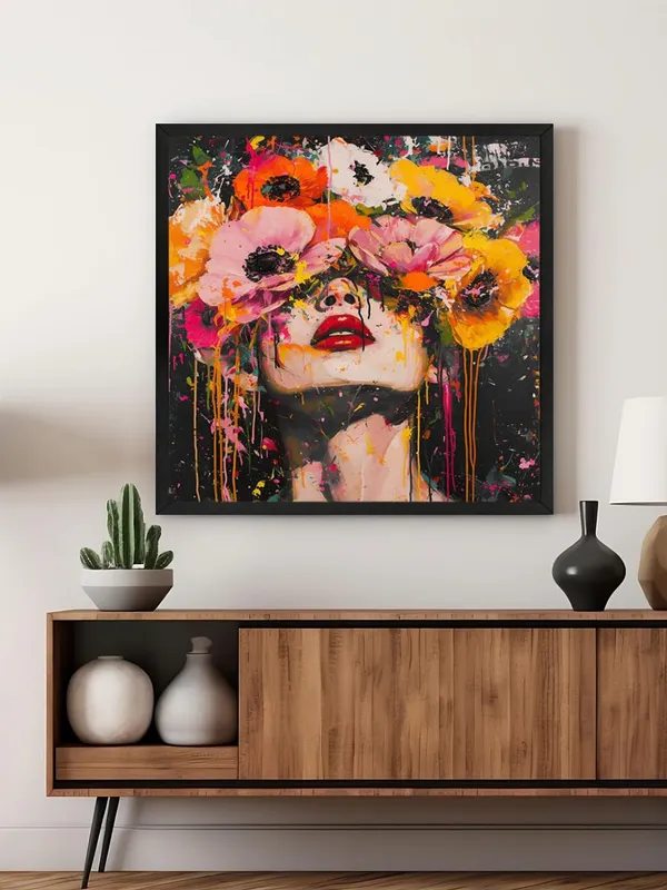 Box_Fiber_Frame_Floral_Portrait_Canvas-Wrapped_Painting_36X36_-_Colorful_Flowers_on_a_Bold_Background_(BLF36X360376)