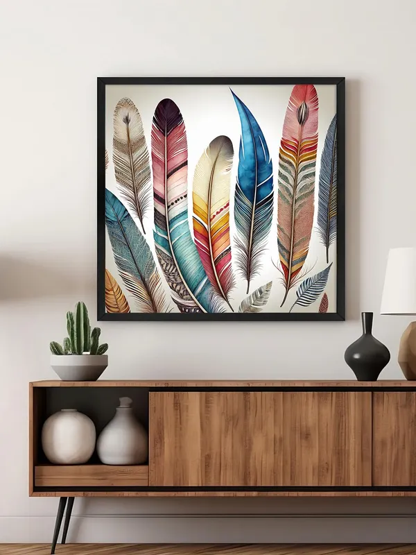 Box_Fiber_Frame_Colorful_Feathers_Canvas-Wrapped_Painting_|_Vibrant_Boho_Wall_Art_for_Living_Room,_Bedroom,_Office_D�cor_24X24_Inches_(BLF24X240501)