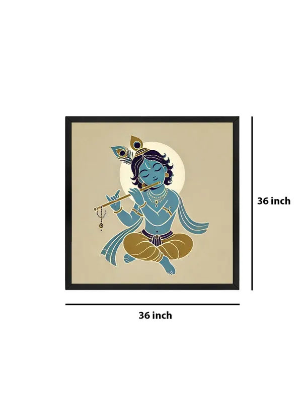 Box_Fiber_Frame_Canvas_Wrapped_Painting_of_Baby_Krishna_Playing_Flute_-_Charming_Art_for_Spiritual_Homes_-_36X36_Inches_(BLF36X360564)