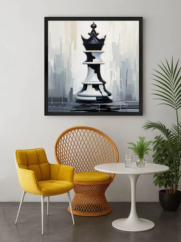 Box_Fiber_Frame_Chess_King_Canvas-Wrapped_Painting,_36X36_-_Bold_Monochrome_Art_for_Game_Rooms_or_Offices_(BLF36X360395)