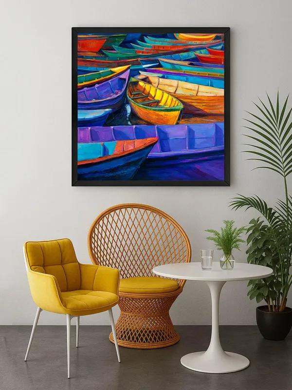 Box_Fiber_Frame_Docked_Boats_Canvas-Wrapped_Painting,_Perfect_for_Nautical-Themed_Interiors_(BLF36X360316)