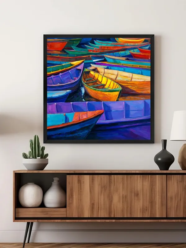 Box_Fiber_Frame_Docked_Boats_Canvas-Wrapped_Painting,_Perfect_for_Nautical-Themed_Interiors_(BLF36X360316)