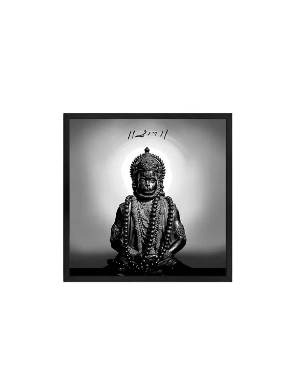 Box_Fiber_Frame_Black_and_White_Hanuman_Statue_with_Sanskrit_Inscription_-_Canvas_Painting_|_Minimalist_Spiritual_Art,_Hindu_God_Decor,_Monochrome_Religious_Painting_(BLF24X240260)
