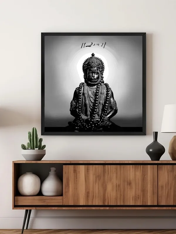 Box_Fiber_Frame_Black_and_White_Hanuman_Statue_with_Sanskrit_Inscription_-_Canvas_Painting_|_Minimalist_Spiritual_Art,_Hindu_God_Decor,_Monochrome_Religious_Painting_(BLF24X240260)