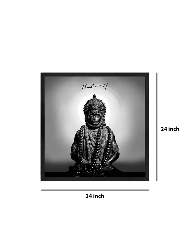Box_Fiber_Frame_Black_and_White_Hanuman_Statue_with_Sanskrit_Inscription_-_Canvas_Painting_|_Minimalist_Spiritual_Art,_Hindu_God_Decor,_Monochrome_Religious_Painting_(BLF24X240260)