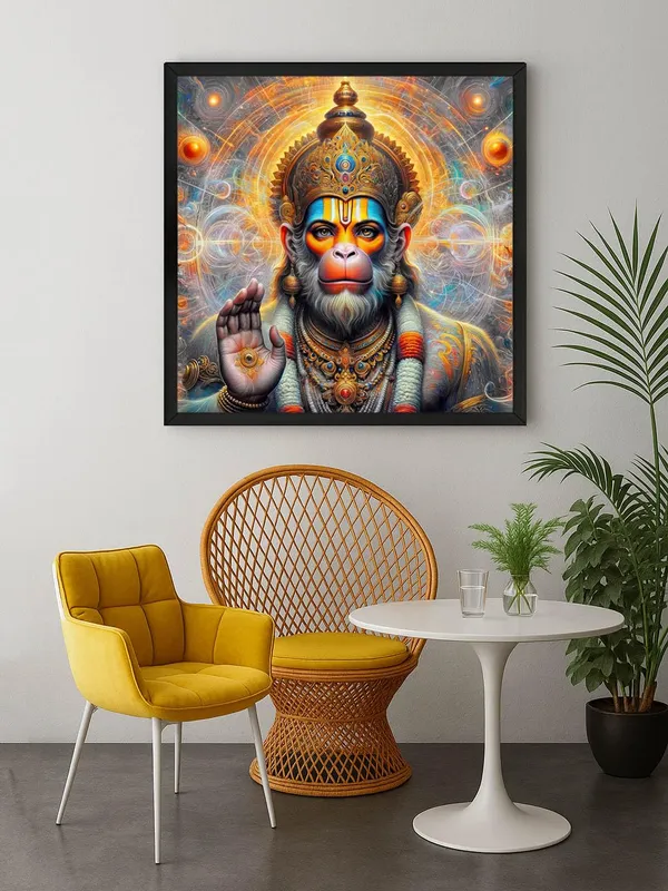 Box_Fiber_Frame_Powerful_Hanuman_Blessing_with_Divine_Aura_-_Canvas_Painting_|_Hindu_Deity_Art,_Spiritual_Blessing_Decor,_Hanuman_Wall_Art_(BLF24X240261)