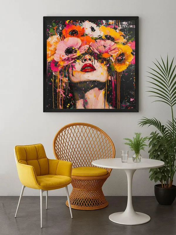 Box_Fiber_Frame_Floral_Portrait_Canvas-Wrapped_Painting_24X24_-_Colorful_Flowers_on_a_Bold_Background_(BLF24X240376)