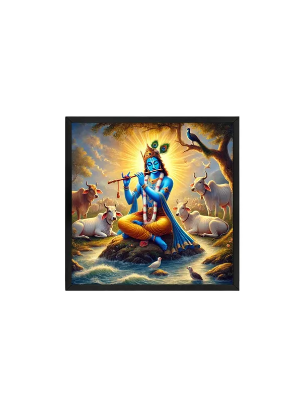 Box_Fiber_Frame_Krishna_Playing_the_Flute_Among_Sacred_Cows_in_a_Serene_Landscape_-_Canvas_Painting_|_Hindu_God_Art,_Krishna_Wall_Decor,_Spiritual_Home_D�cor_(BLF24X240246)