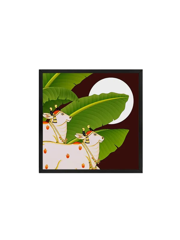 Box_Fiber_Frame_Traditional_Indian_Cow_Art_Print_-_Decorative_White_Cows_with_Lush_Green_Leaves_and_Full_Moon_for_Vibrant_Home_D�cor_(BLF36X360164)