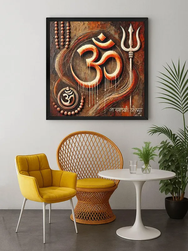 Box_Fiber_Frame_Om_Symbol_with_Trident:_A_Spiritual_Canvas_Painting_Emphasizing_Faith_and_Devotion_with_Sacred_Symbols_(BLF24X240307)