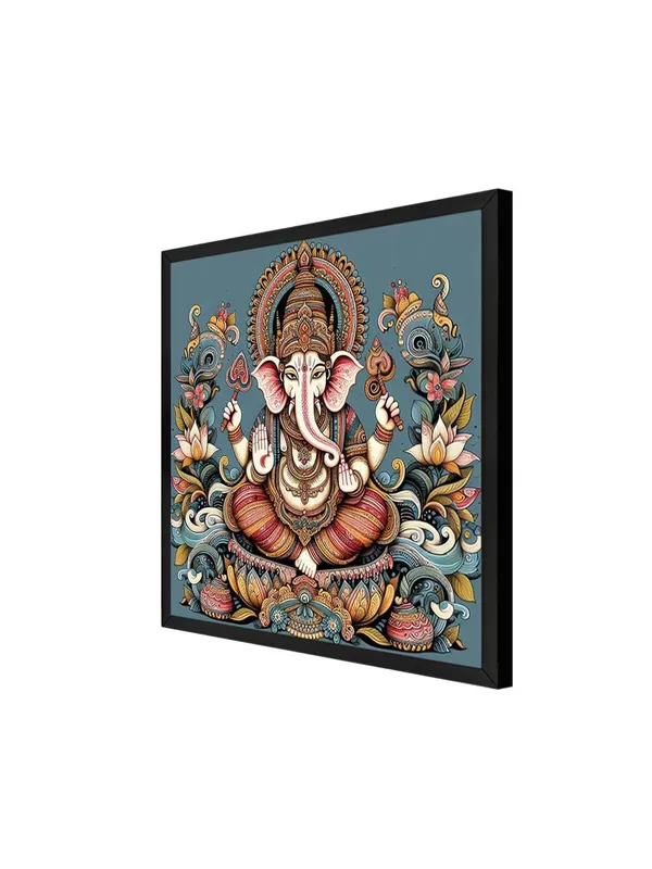 Box_Fiber_Frame_Celestial_Majesty:_The_Sacred_Manifestation_of_Lord_Ganesha,_Bearer_of_Knowledge_and_Remover_of_Obstacles_-_Canvas_Painting_(BLF24X240227)