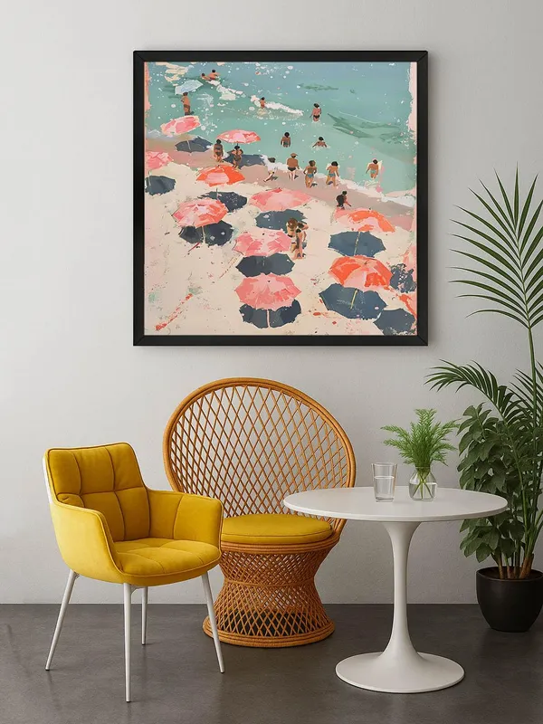 Box_Fiber_Frame_Canvas-Wrapped_Beach_Scene_Painting,_24X24_�_Perfect_for_Coastal_D�cor,_Bright_Colors_of_Summer,_Seaside_Art_Wall_D�cor_(BLF24X240438)