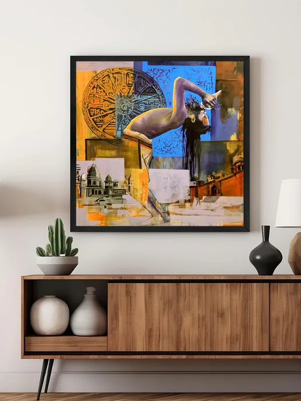 Box_Fiber_Frame_Abstract_Expression_of_Indian_Spirituality_with_Temple_and_Historical_Symbols_-_Canvas_Painting_(BLF36X360251)