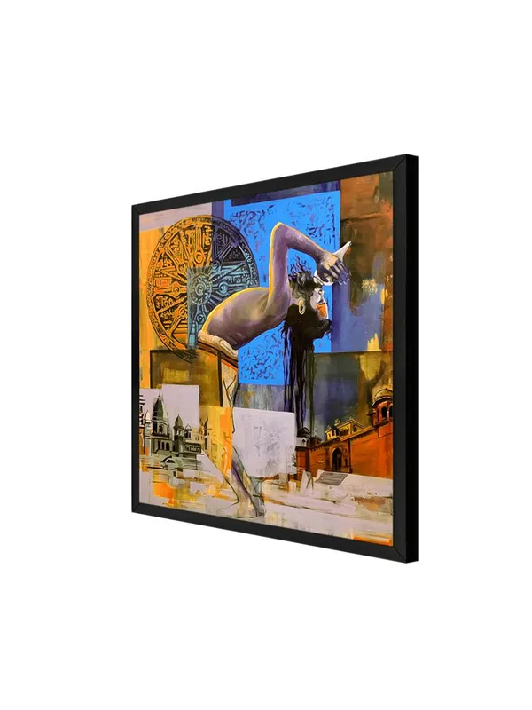 Box_Fiber_Frame_Abstract_Expression_of_Indian_Spirituality_with_Temple_and_Historical_Symbols_-_Canvas_Painting_(BLF36X360251)