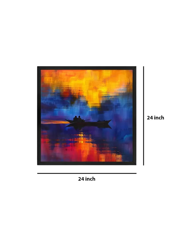 Box_Fiber_Frame_Sunset_Boat_Abstract_Canvas-Wrapped_Painting,_24X24_-_Vivid_Modern_Art_for_Home_or_Office_Decor_(BLF24X240389)