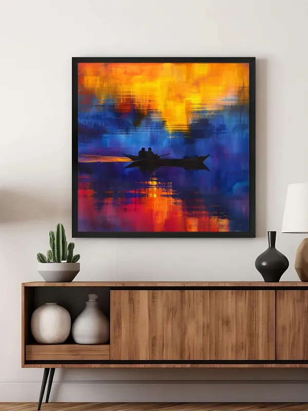 Box_Fiber_Frame_Sunset_Boat_Abstract_Canvas-Wrapped_Painting,_24X24_-_Vivid_Modern_Art_for_Home_or_Office_Decor_(BLF24X240389)