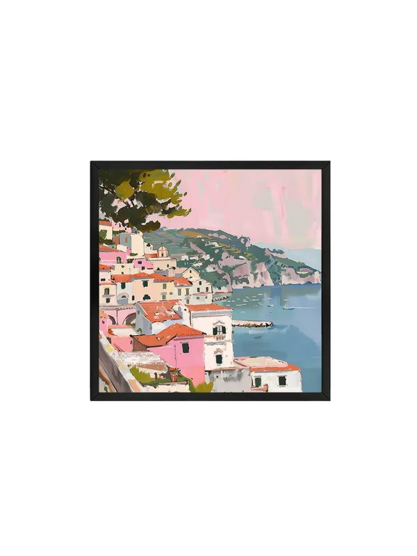 Box_Fiber_Frame_Canvas-Wrapped_Mediterranean_Coastal_Town_Painting,_36X36_�_Scenic_Seaside_View,_Vibrant_Colors,_Travel-Inspired_Wall_Art_(BLF36X360441)