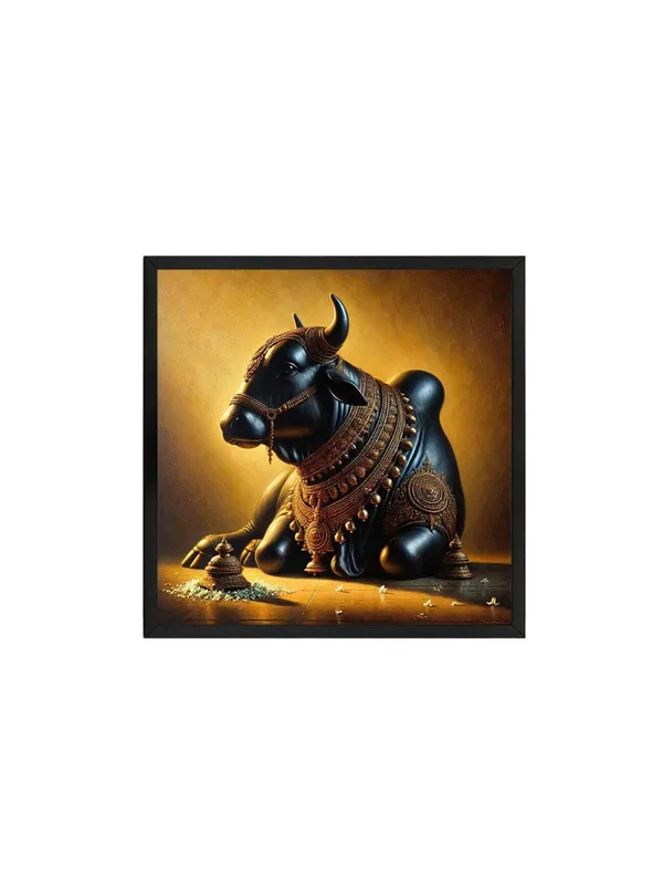 Box_Fiber_Frame_Canvas_Wrapped_Painting_of_Sacred_Nandi_Bull_-_Traditional_Spiritual_Decor_for_Homes_-_36X36_Inches_(BLF36X360551)
