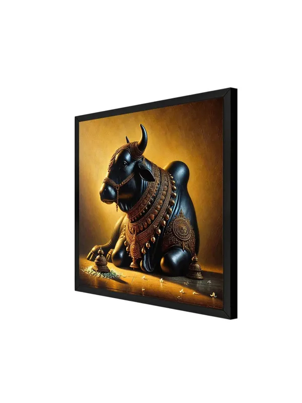 Box_Fiber_Frame_Canvas_Wrapped_Painting_of_Sacred_Nandi_Bull_-_Traditional_Spiritual_Decor_for_Homes_-_36X36_Inches_(BLF36X360551)
