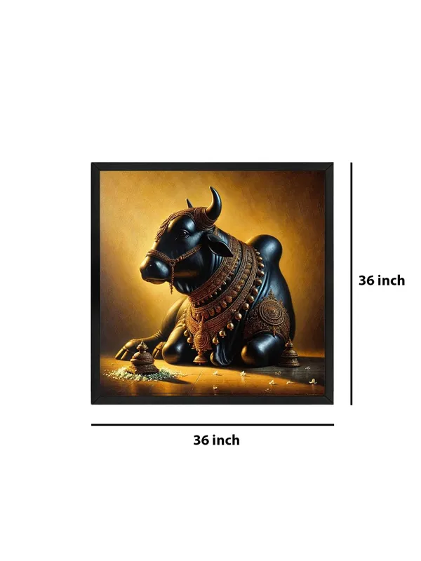 Box_Fiber_Frame_Canvas_Wrapped_Painting_of_Sacred_Nandi_Bull_-_Traditional_Spiritual_Decor_for_Homes_-_36X36_Inches_(BLF36X360551)