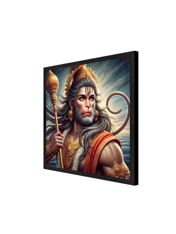 Box_Fiber_Frame_Canvas_Wrapped_Painting_of_Hanuman_in_Battlefield_-_Courageous_Art_for_Warrior_Spirit_Enthusiasts_-24X24_Inches_(BLF24X240517)