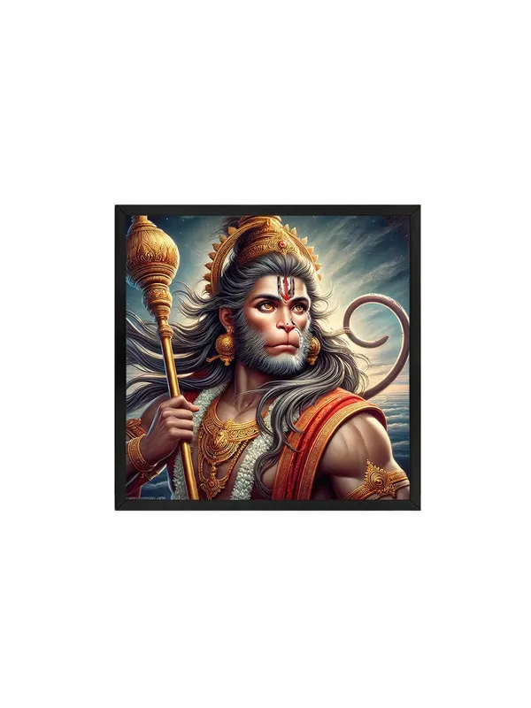 Box_Fiber_Frame_Canvas_Wrapped_Painting_of_Hanuman_in_Battlefield_-_Courageous_Art_for_Warrior_Spirit_Enthusiasts_-24X24_Inches_(BLF24X240517)