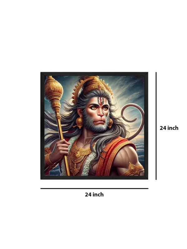 Box_Fiber_Frame_Canvas_Wrapped_Painting_of_Hanuman_in_Battlefield_-_Courageous_Art_for_Warrior_Spirit_Enthusiasts_-24X24_Inches_(BLF24X240517)