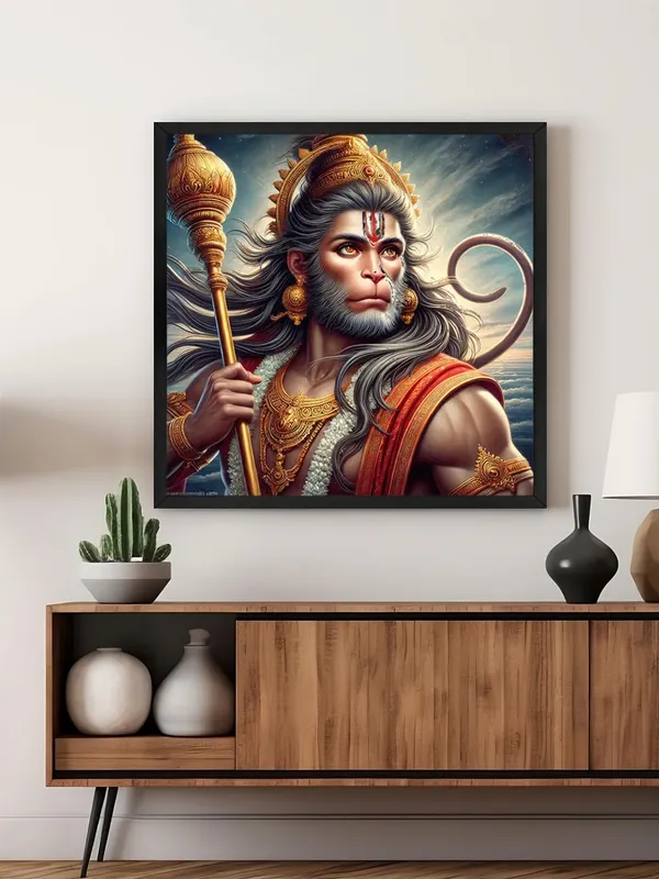 Box_Fiber_Frame_Canvas_Wrapped_Painting_of_Hanuman_in_Battlefield_-_Courageous_Art_for_Warrior_Spirit_Enthusiasts_-24X24_Inches_(BLF24X240517)