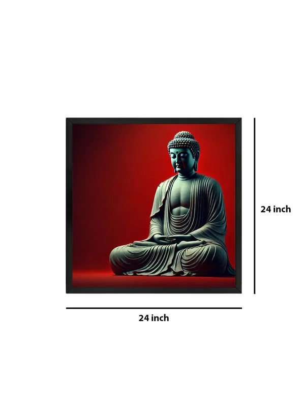 Box_Fiber_Frame_Canvas_Wrapped_Painting_of_Buddha_in_Red_Aura_-_Spiritual_Art_for_Modern_D�cor_-_24X24_Inches_(BLF24X240558)