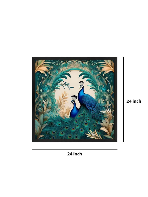 Box_Fiber_Frame_Floral_Serenity:_Twin_Peacocks_in_Verdant_Foliage,_a_Botanical-Inspired_Canvas_Painting_for_Elegant_Home_D�cor_(BLF24X240300)